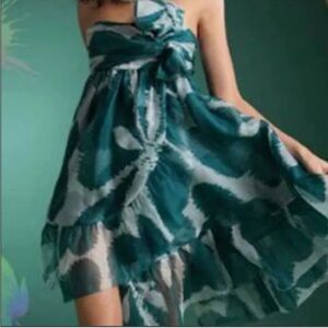 Diane Von Furstenberg Teal and White Dress